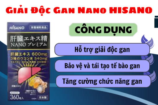 Viên Uống Giải Độc Gan Nano HISANO 360 Viên – Giải Pháp Giải Độc Gan Đến Từ Nhật Bản