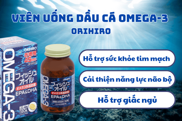 Viên uống dầu cá Omega-3 Orihiro 180 viên