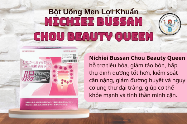 Bột Uống Men Lợi Khuẩn Nichiei Bussan Chou Beauty Queen: Tăng Cường Sức Khỏe và Vẻ Đẹp