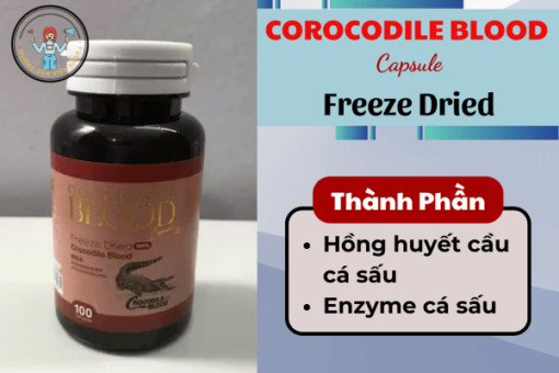 COROCODILE BLOOD Capsule Freeze Dried –  Viên Nang Máu Cá Sấu Thái Lan