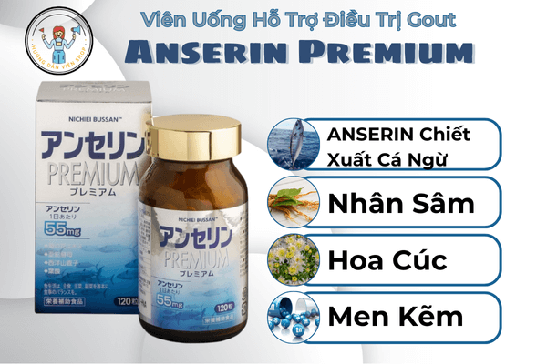 Viên Uống Anserin Premium (120 Viên) – Viên Uống Hỗ Trợ Điều Trị Gout