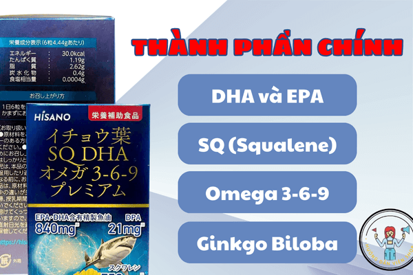 Viên uống DHA-EPA, SQ, Omega 3-6-9 Hisano 300 viên – Bổ sung dưỡng chất tối ưu cho sức khỏe