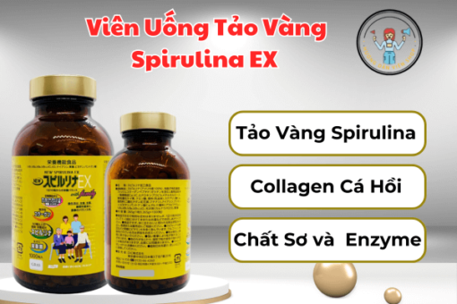 Viên Uống Tảo Vàng Spirulina EX 2000 VIÊN – NGUỒN DƯỠNG CHẤT TỰ NHIÊN HOÀN HẢO CHO SỨC KHỎE