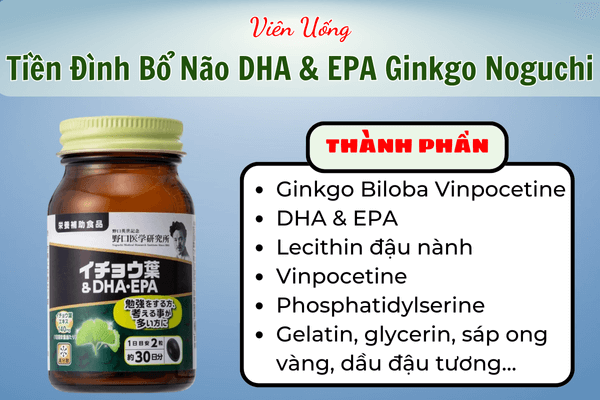 Viên Uống Tiền Đình Bổ Não DHA & EPA Ginkgo Noguchi