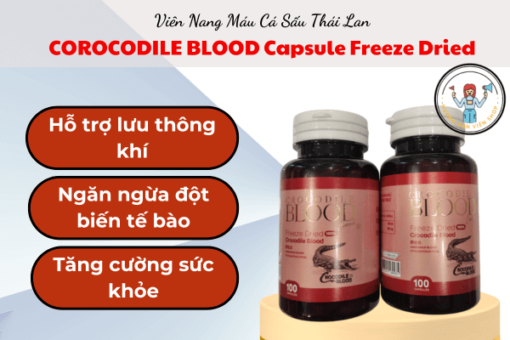 COROCODILE BLOOD Capsule Freeze Dried –  Viên Nang Máu Cá Sấu Thái Lan