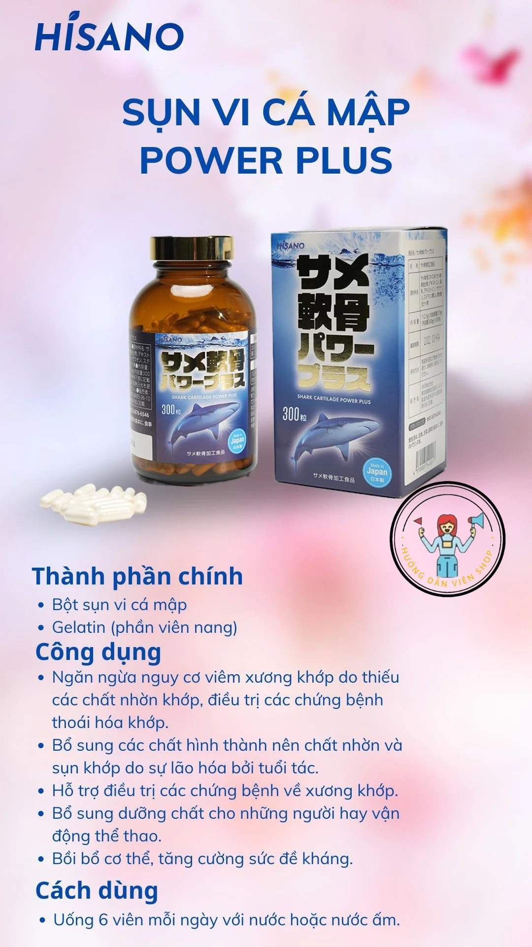 Viên uống sụn vi cá mập Nhật Bản - HISANO. 15 cong-dung-vien-uong-sun-vi-ca-map-hisano-nhat-ban